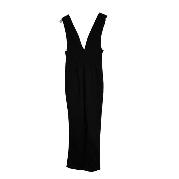 by the way Gloria Jumpsuit Womens Size S Black Low Deep V Neck Date Night Sexy - Picture 5 of 10